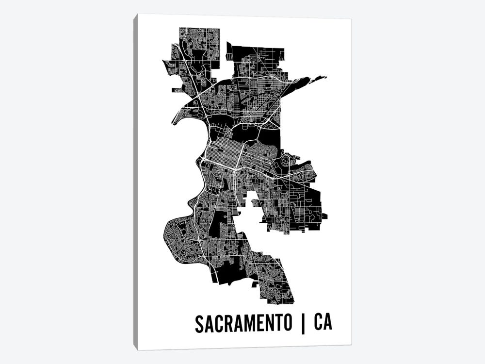 Sacramento Map by Mr. City Printing 1-piece Canvas Wall Art