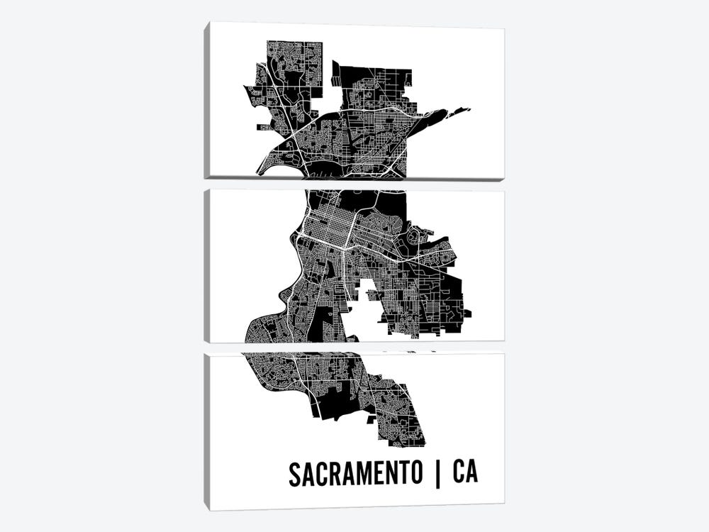 Sacramento Map by Mr. City Printing 3-piece Canvas Art