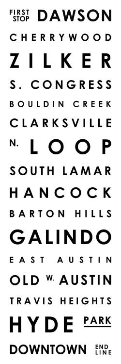 Austin Typographical Neighborhoods