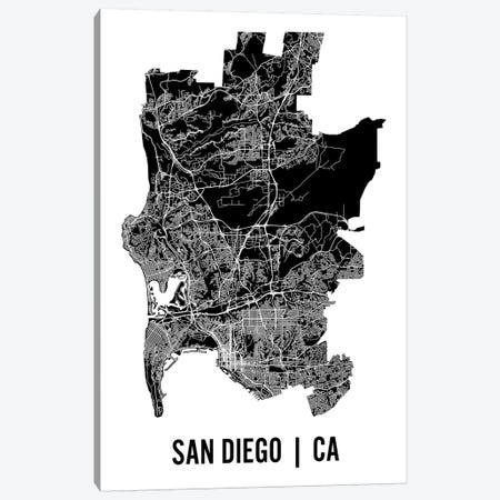 San Diego Map Canvas Print #MCP60} by Mr. City Printing Canvas Art