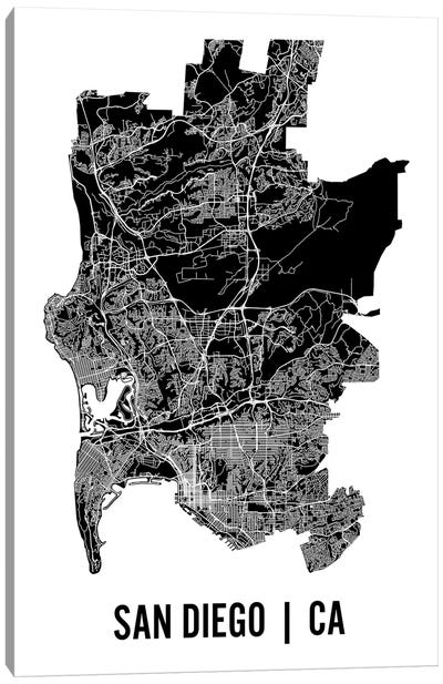 San Diego Map Canvas Art Print - Mr. City Printing