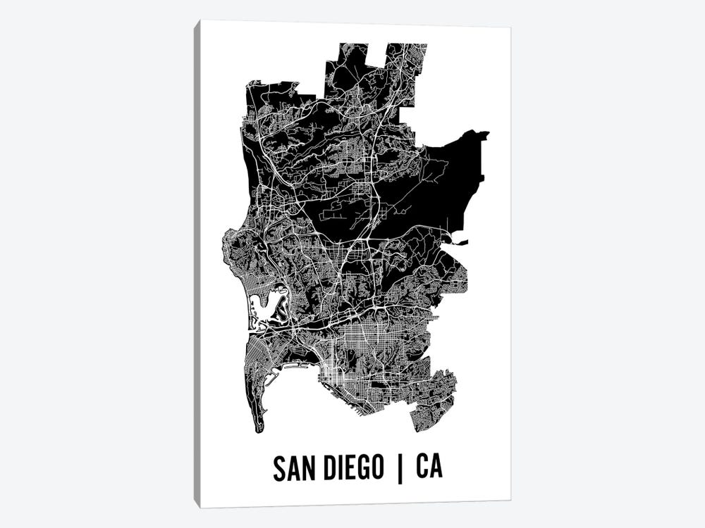 San Diego Map by Mr. City Printing 1-piece Canvas Art