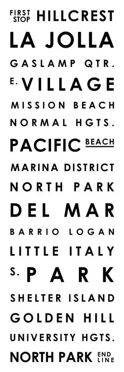 San Diego Typographical Neighborhoods