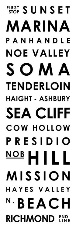 San Francisco Typographical Neighborhoods