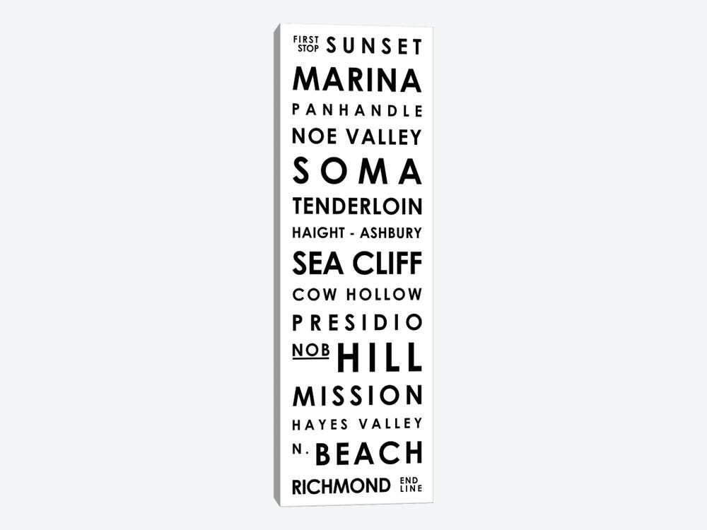San Francisco Typographical Neighborhoods by Mr. City Printing 1-piece Art Print