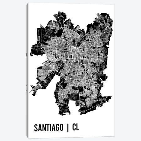 Santiago Map Canvas Print #MCP64} by Mr. City Printing Canvas Art Print