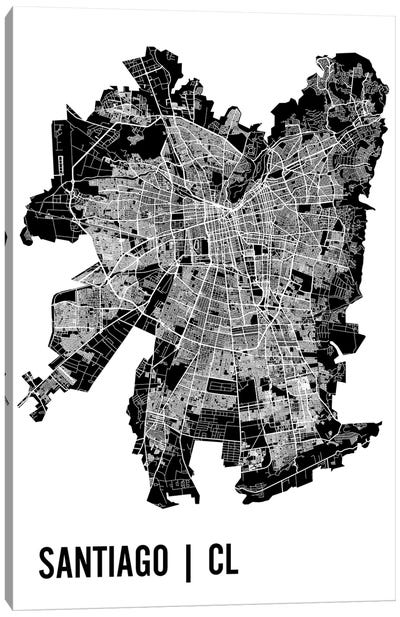 Santiago Map Canvas Art Print - Mr. City Printing