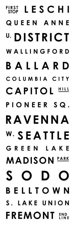 Seattle Typographical Neighborhoods