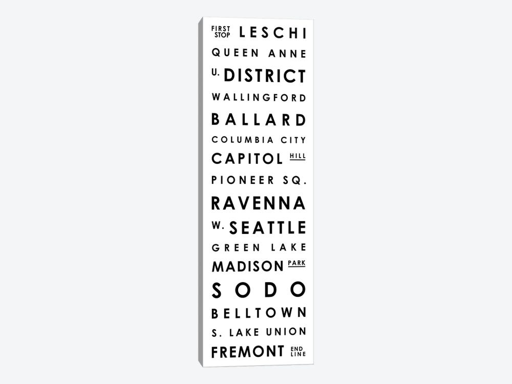 Seattle Typographical Neighborhoods by Mr. City Printing 1-piece Canvas Artwork