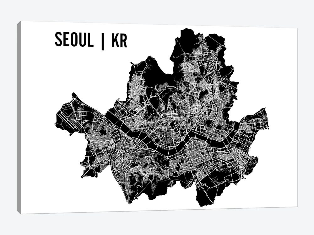 Seoul Map by Mr. City Printing 1-piece Art Print