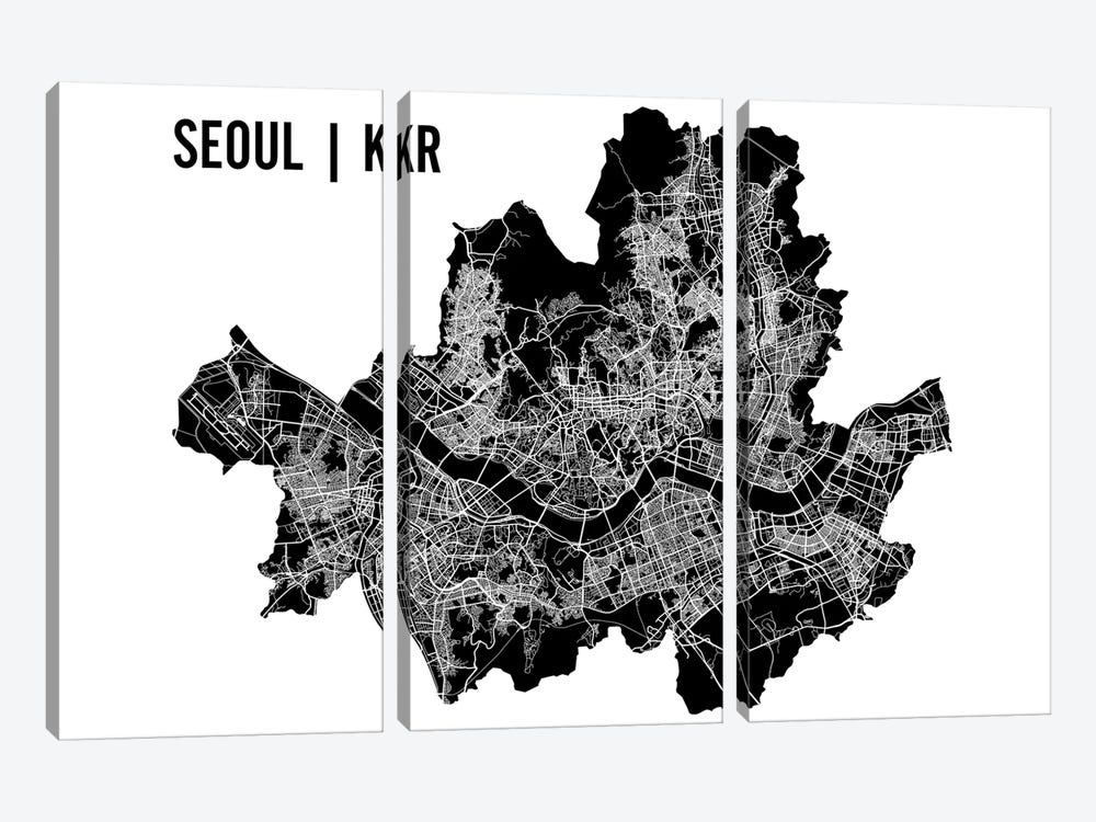 Seoul Map by Mr. City Printing 3-piece Art Print