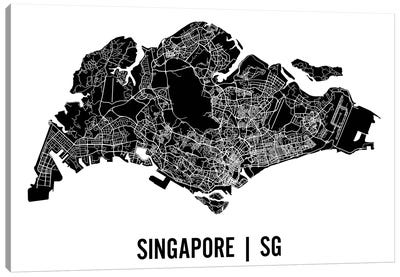 Singapore Map Canvas Art Print - Mr. City Printing