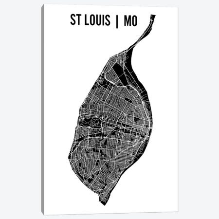 St. Louis Map Canvas Print #MCP69} by Mr. City Printing Canvas Wall Art