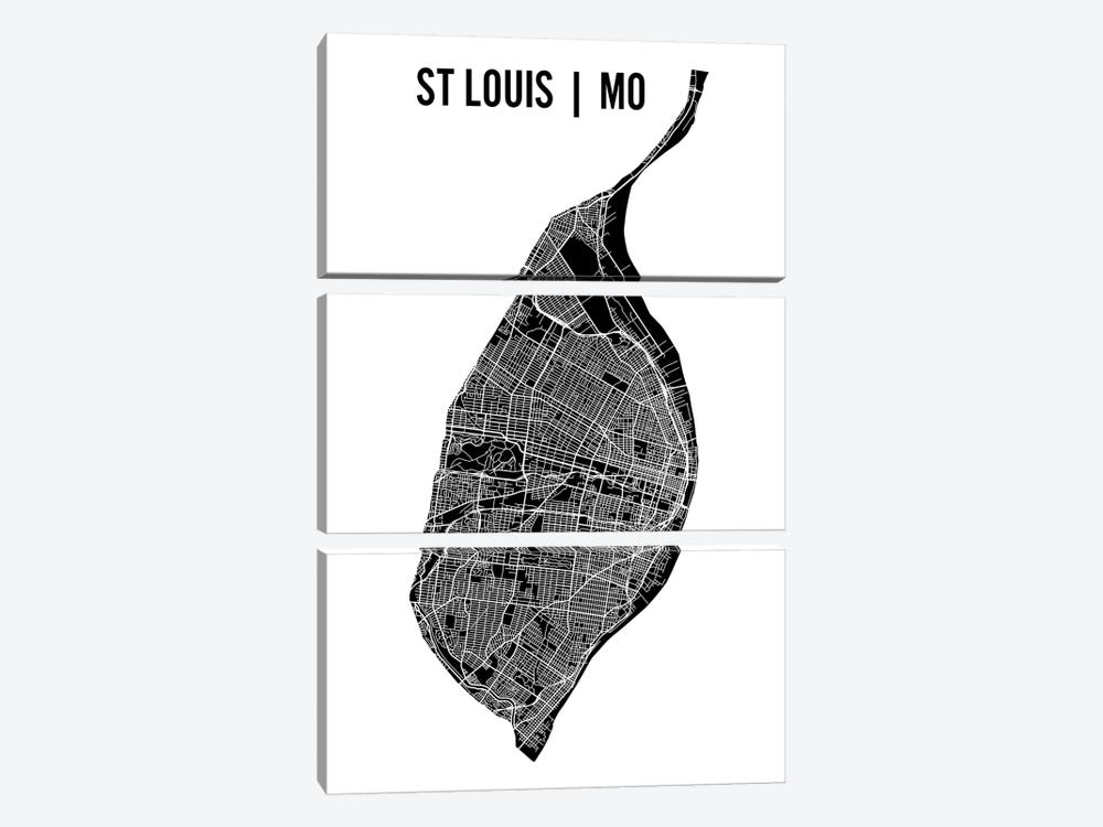 St. Louis Map by Mr. City Printing 3-piece Art Print