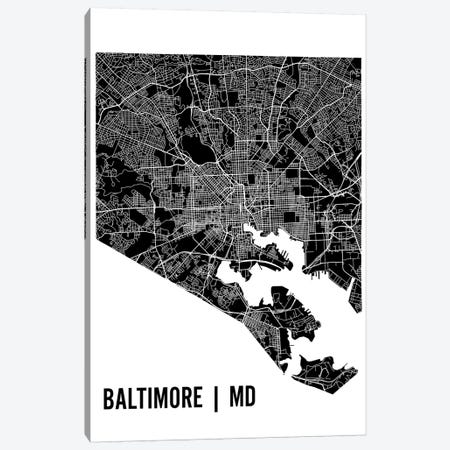 Baltimore Map Canvas Print #MCP6} by Mr. City Printing Canvas Print
