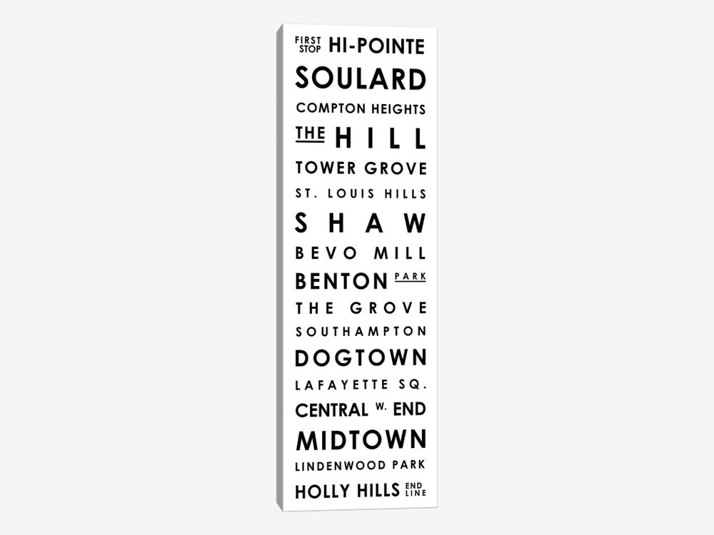 St. Louis Typographical Neighborhoods by Mr. City Printing 1-piece Canvas Art Print