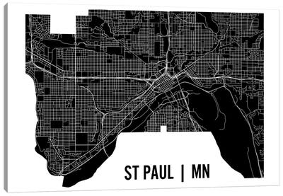 St. Paul Map Canvas Art Print - Minnesota Art
