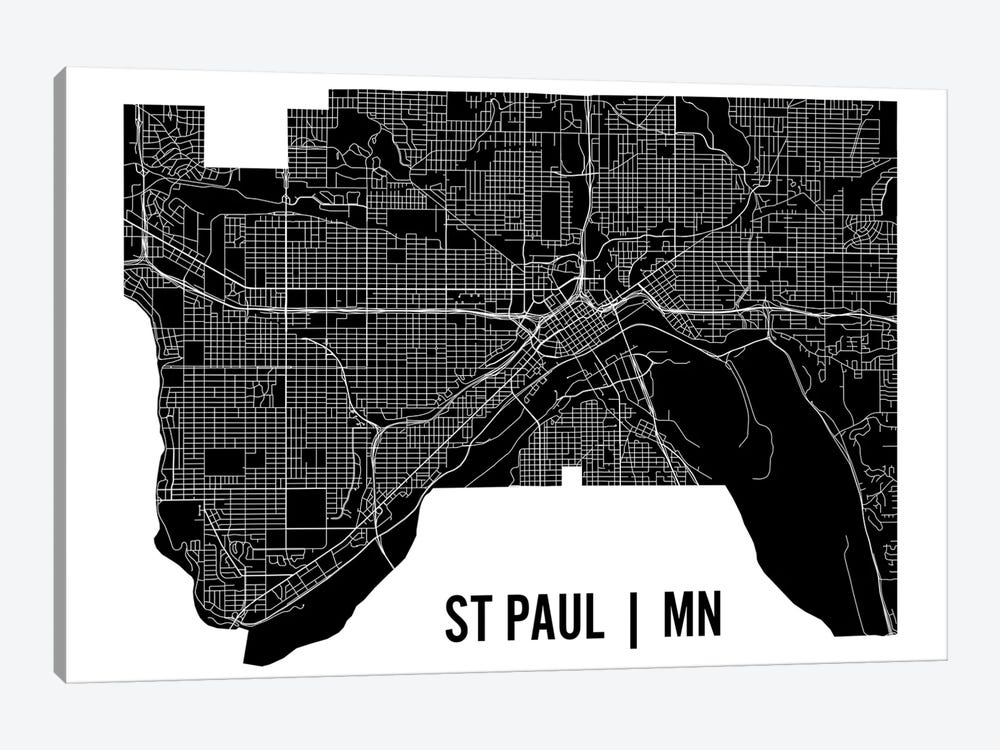 St. Paul Map by Mr. City Printing 1-piece Canvas Art