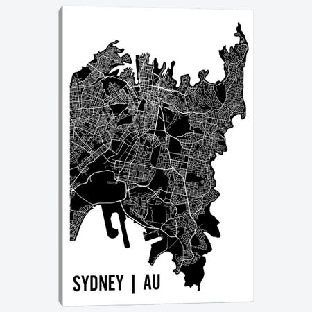Sydney Map Canvas Print #MCP73} by Mr. City Printing Canvas Art Print