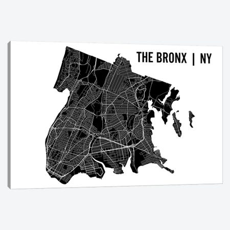 The Bronx Map Canvas Print #MCP74} by Mr. City Printing Canvas Artwork