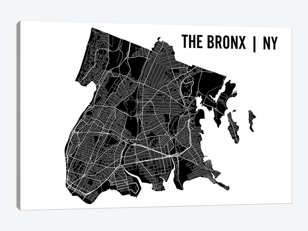 The Bronx Map by Mr. City Printing 1-piece Canvas Print