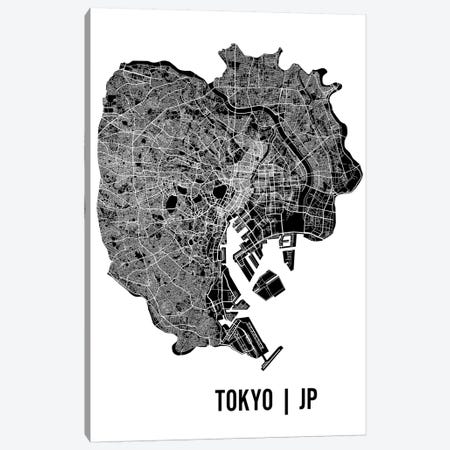 Tokyo Map Canvas Print #MCP75} by Mr. City Printing Canvas Wall Art
