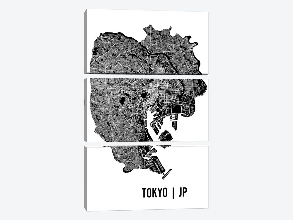 Tokyo Map by Mr. City Printing 3-piece Canvas Art