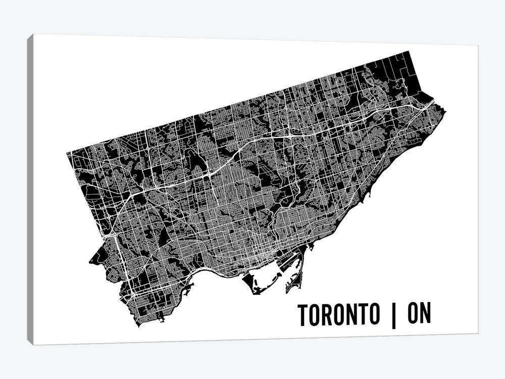 Toronto Map by Mr. City Printing 1-piece Canvas Print
