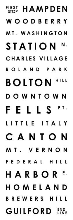 Baltimore Typographical Neighborhoods