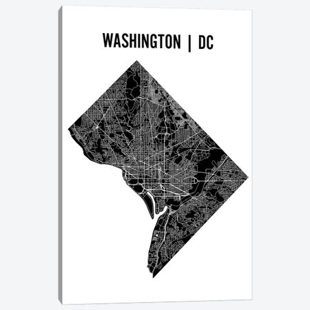 Washington D.C. Map Canvas Print #MCP80} by Mr. City Printing Canvas Artwork