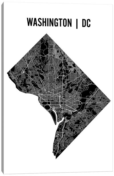 Washington D.C. Map Canvas Art Print - Mr. City Printing