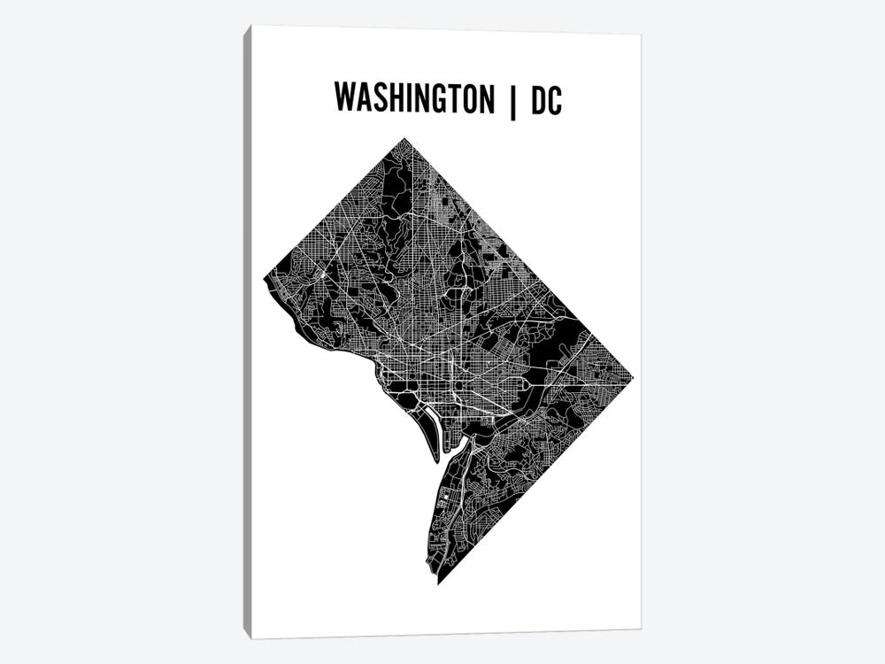 Washington D.C. Map by Mr. City Printing 1-piece Canvas Artwork