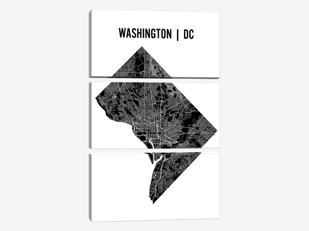 Washington D.C. Map by Mr. City Printing 3-piece Canvas Artwork