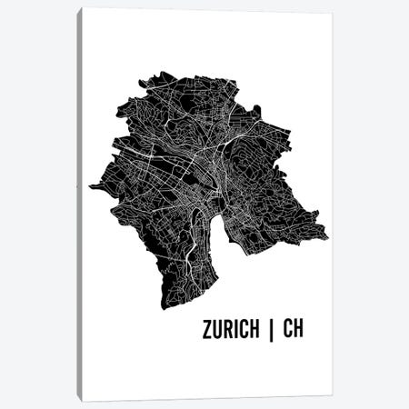 Zurich Map Canvas Print #MCP82} by Mr. City Printing Canvas Artwork