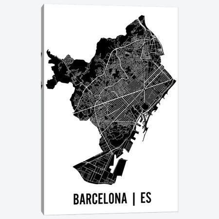 Barcelona Map Canvas Print #MCP8} by Mr. City Printing Canvas Art