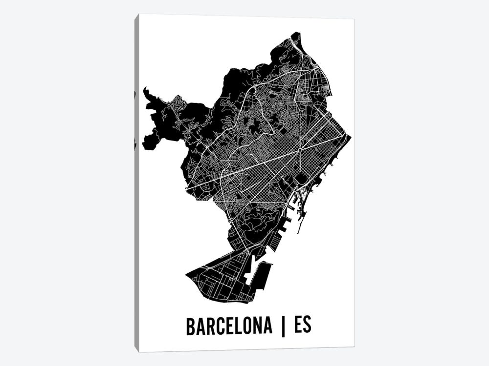Barcelona Map by Mr. City Printing 1-piece Canvas Art