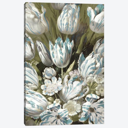 Tulip Bouquet in Aqua Canvas Print #MCQ14} by Angela McQueen Art Print