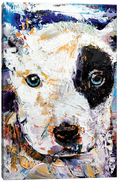Pit Bull Puppy Canvas Art Print - Michael Creese
