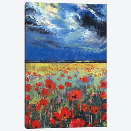 Poppies In Moonlight Canvas Print #MCR104} by Michael Creese Canvas Print