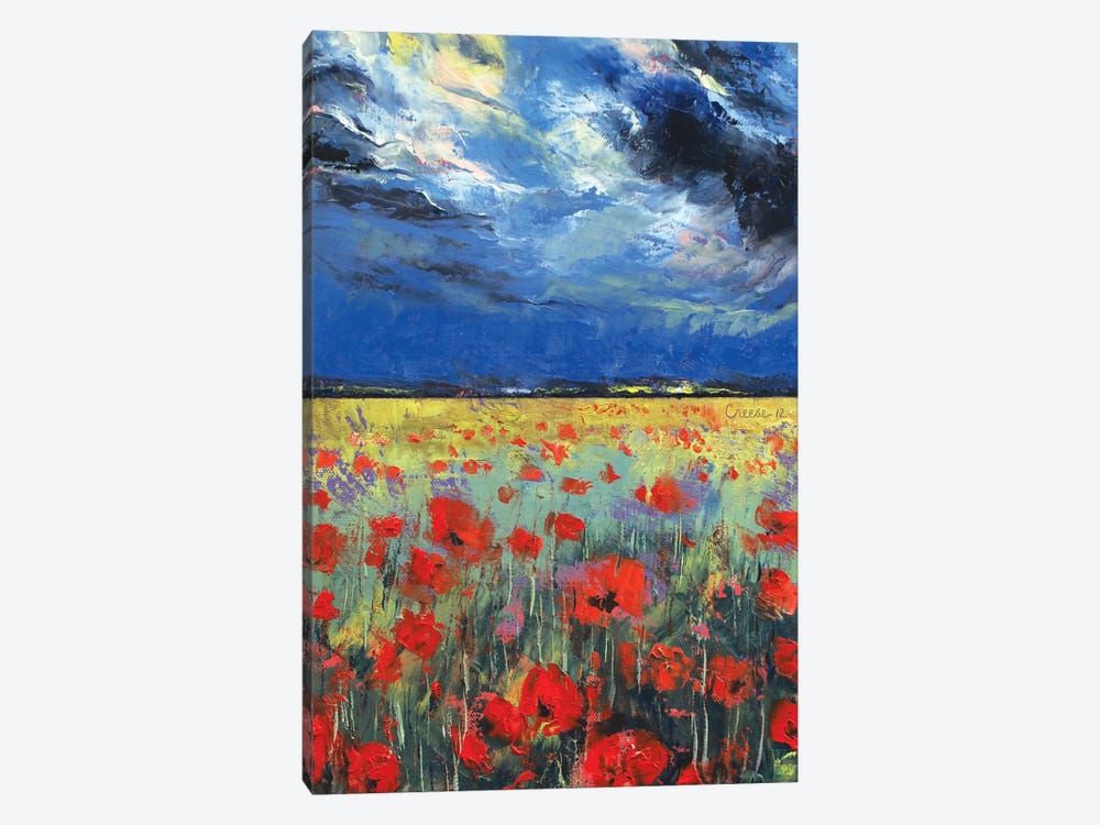 Poppies In Moonlight by Michael Creese 1-piece Canvas Wall Art