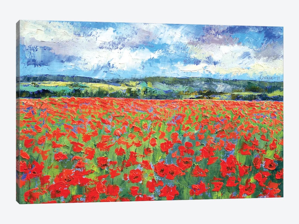 Poppy Painting by Michael Creese 1-piece Canvas Print