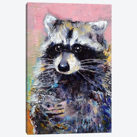 Raccoon Canvas Print #MCR109} by Michael Creese Canvas Artwork