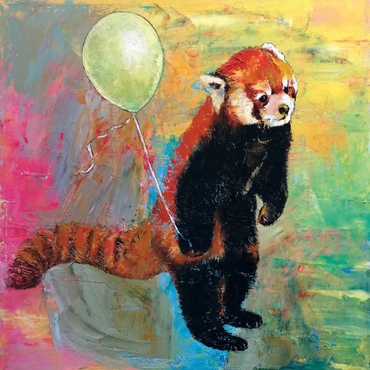 Red Panda Balloon by Michael Creese wall art