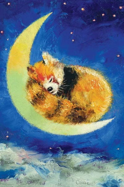 Kids Inspirational Art: Red Panda Dreams by Michael Creese