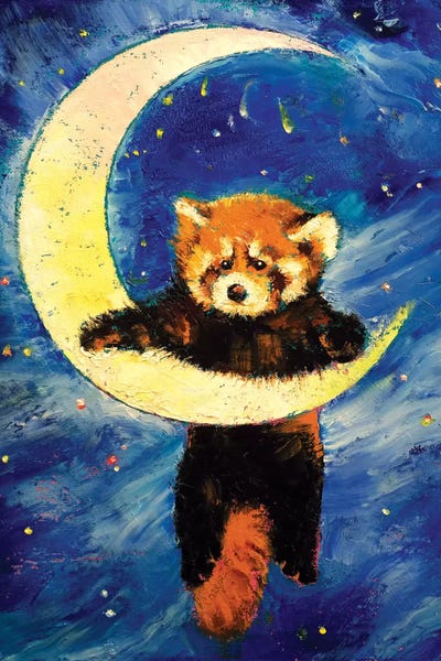 Red Panda Stars by Michael Creese art print