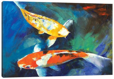 Sanke Koi Painting Canvas Art Print - Koi Fish Art