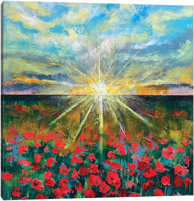 Starlight Poppies I Canvas Art Print - Happiness Art