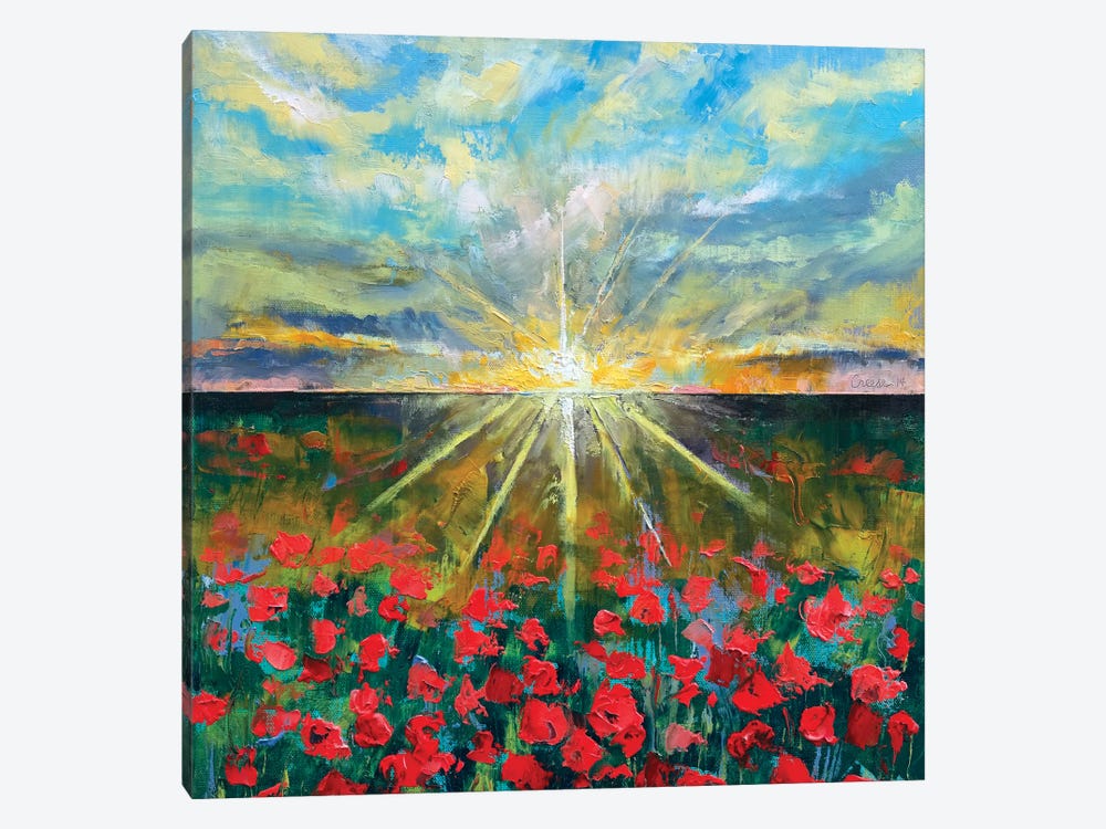 Starlight Poppies I by Michael Creese 1-piece Canvas Artwork