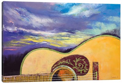 Sunset Guitar Canvas Art Print - Michael Creese