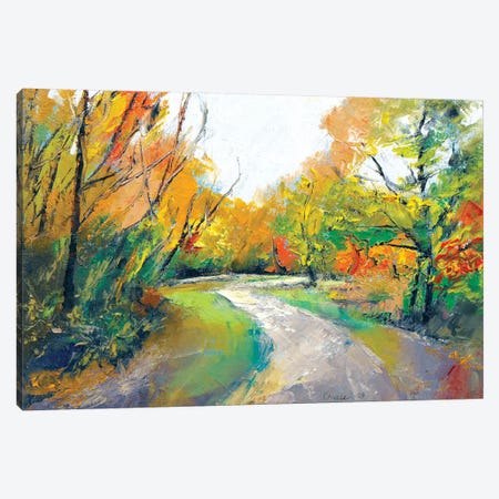 Autumn Woodland Path Canvas Print #MCR13} by Michael Creese Canvas Art Print